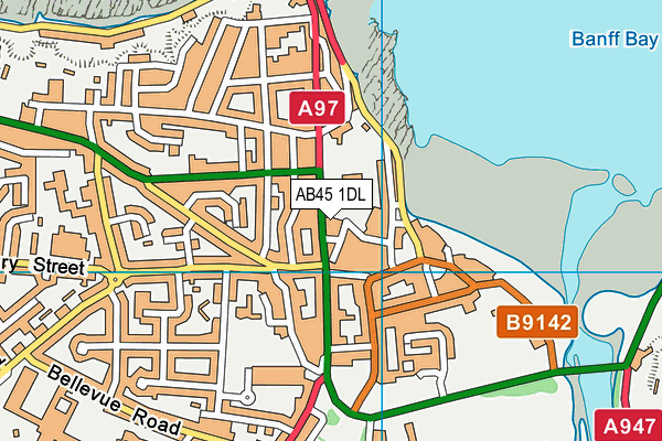 AB45 1DL map - OS VectorMap District (Ordnance Survey)