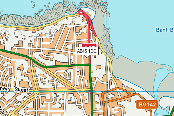 AB45 1DQ map - OS VectorMap District (Ordnance Survey)