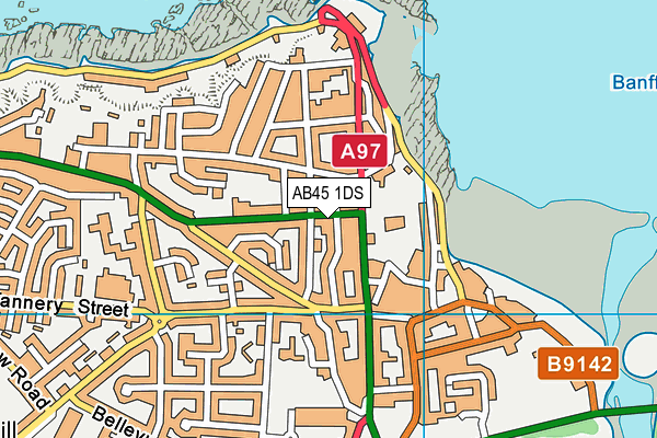 AB45 1DS map - OS VectorMap District (Ordnance Survey)