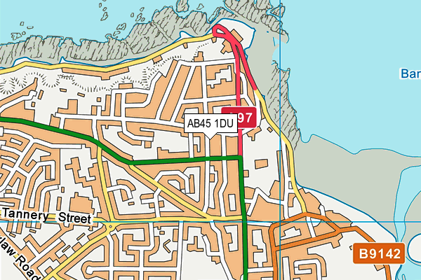 AB45 1DU map - OS VectorMap District (Ordnance Survey)