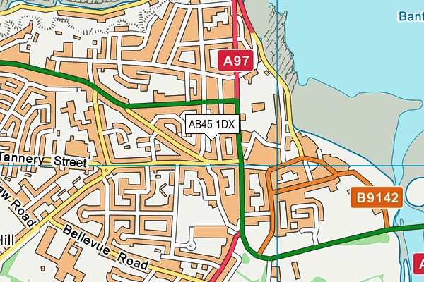 AB45 1DX map - OS VectorMap District (Ordnance Survey)