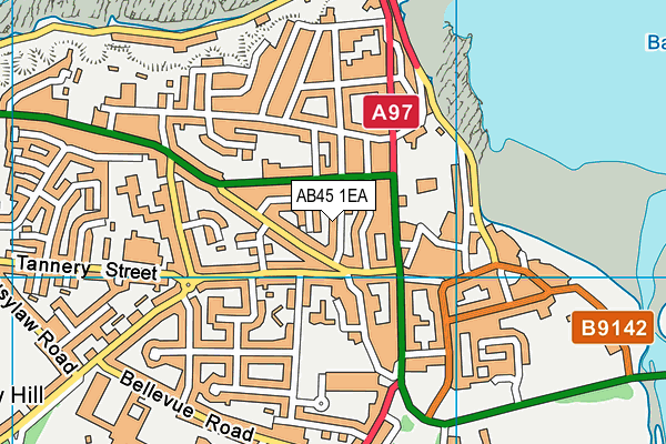 AB45 1EA map - OS VectorMap District (Ordnance Survey)