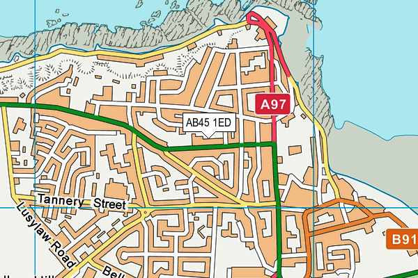 AB45 1ED map - OS VectorMap District (Ordnance Survey)