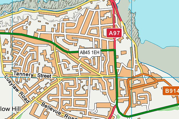 AB45 1EH map - OS VectorMap District (Ordnance Survey)