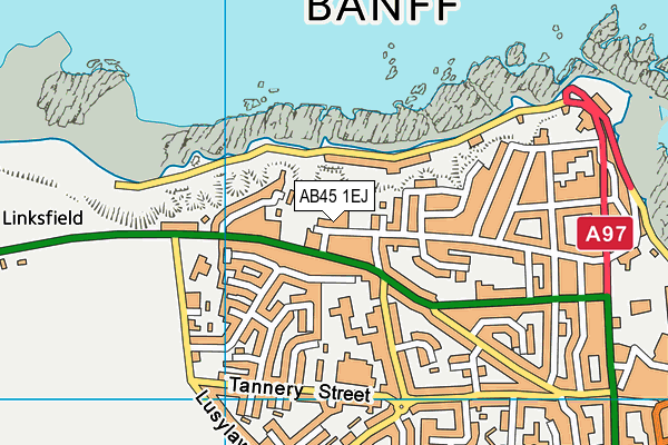AB45 1EJ map - OS VectorMap District (Ordnance Survey)