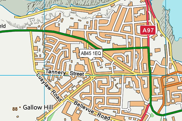 AB45 1EQ map - OS VectorMap District (Ordnance Survey)