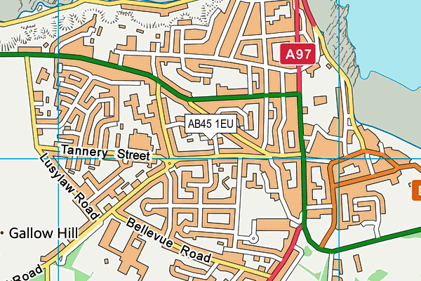AB45 1EU map - OS VectorMap District (Ordnance Survey)