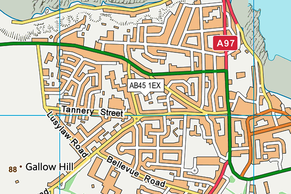 AB45 1EX map - OS VectorMap District (Ordnance Survey)