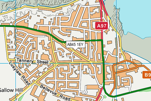 AB45 1EY map - OS VectorMap District (Ordnance Survey)