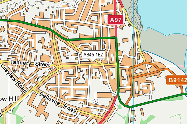 AB45 1EZ map - OS VectorMap District (Ordnance Survey)