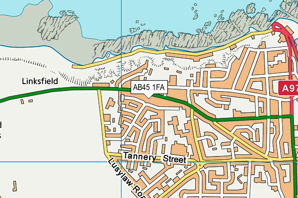 AB45 1FA map - OS VectorMap District (Ordnance Survey)