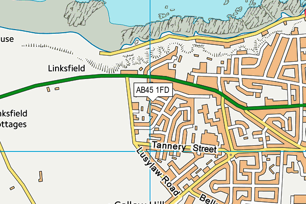 AB45 1FD map - OS VectorMap District (Ordnance Survey)