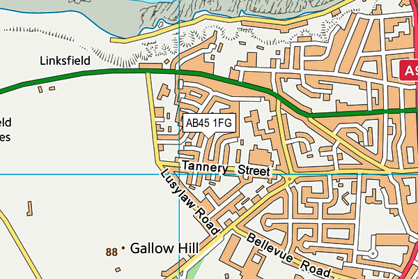 AB45 1FG map - OS VectorMap District (Ordnance Survey)