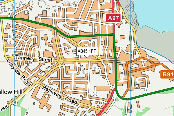 AB45 1FT map - OS VectorMap District (Ordnance Survey)