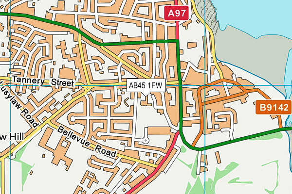AB45 1FW map - OS VectorMap District (Ordnance Survey)
