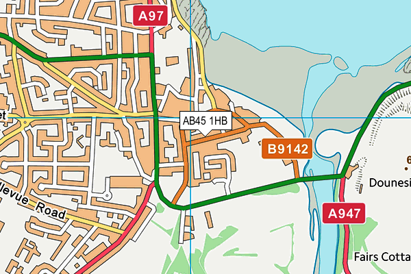 AB45 1HB map - OS VectorMap District (Ordnance Survey)