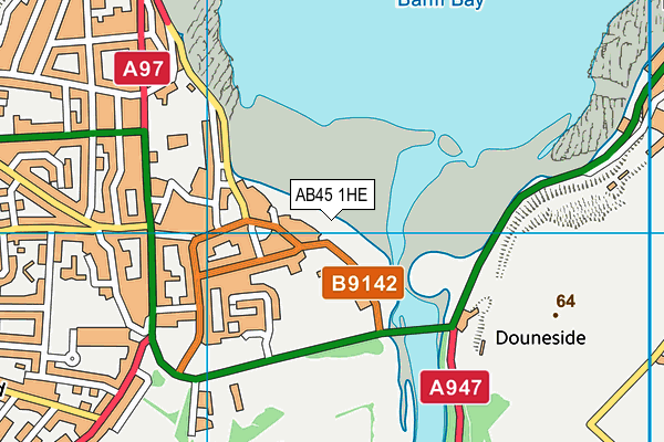 AB45 1HE map - OS VectorMap District (Ordnance Survey)