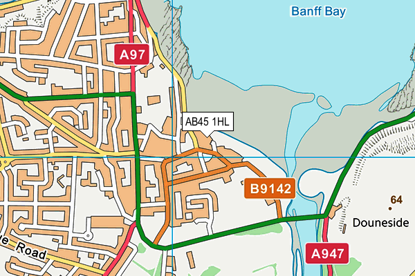 AB45 1HL map - OS VectorMap District (Ordnance Survey)