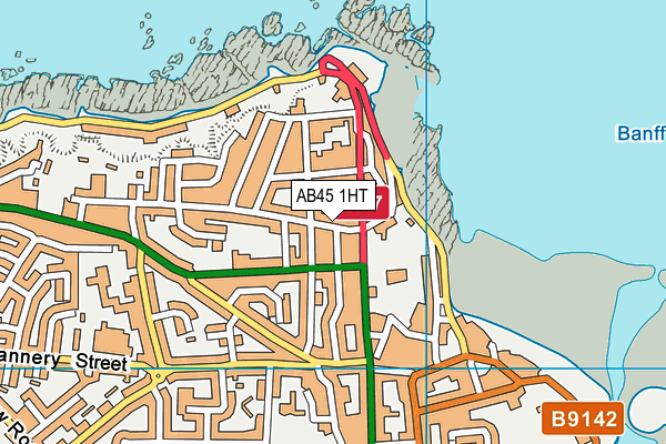 AB45 1HT map - OS VectorMap District (Ordnance Survey)