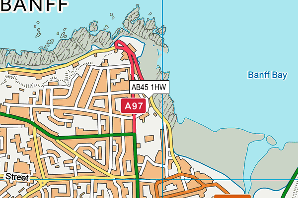 AB45 1HW map - OS VectorMap District (Ordnance Survey)