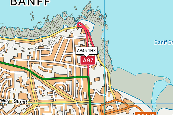 AB45 1HX map - OS VectorMap District (Ordnance Survey)