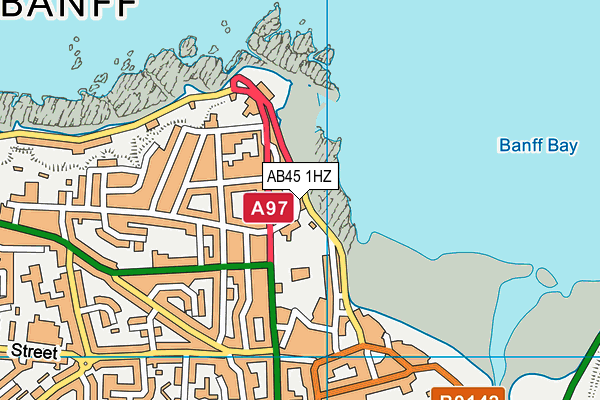 AB45 1HZ map - OS VectorMap District (Ordnance Survey)
