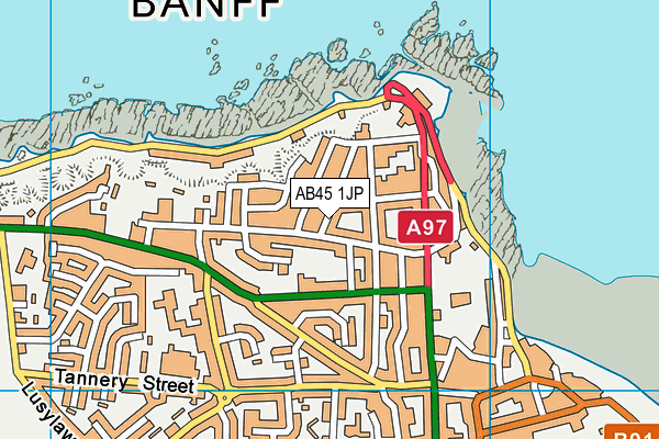 AB45 1JP map - OS VectorMap District (Ordnance Survey)