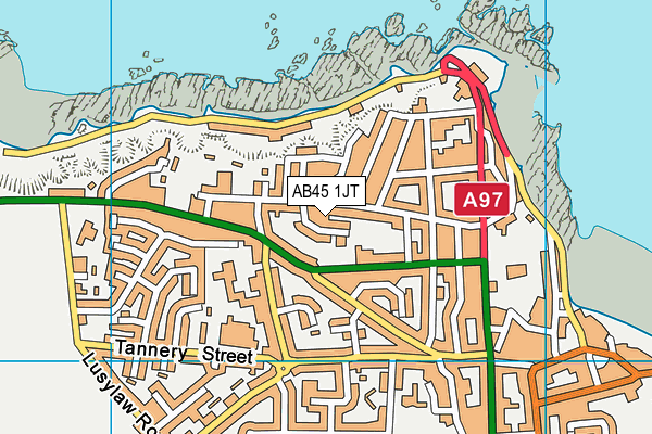 AB45 1JT map - OS VectorMap District (Ordnance Survey)