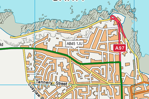 AB45 1JU map - OS VectorMap District (Ordnance Survey)