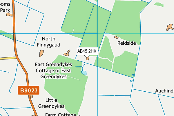 AB45 2HX map - OS VectorMap District (Ordnance Survey)