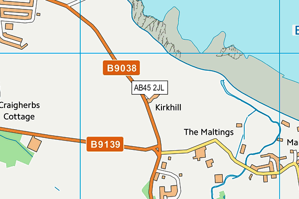 AB45 2JL map - OS VectorMap District (Ordnance Survey)