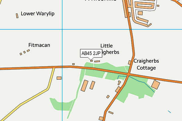 AB45 2JP map - OS VectorMap District (Ordnance Survey)