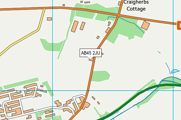 AB45 2JU map - OS VectorMap District (Ordnance Survey)