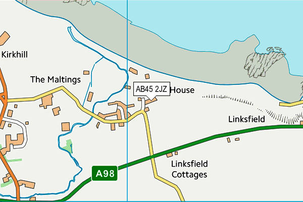 AB45 2JZ map - OS VectorMap District (Ordnance Survey)