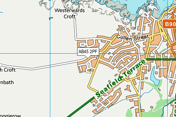 AB45 2PF map - OS VectorMap District (Ordnance Survey)