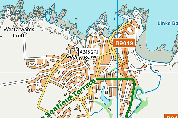 AB45 2PJ map - OS VectorMap District (Ordnance Survey)