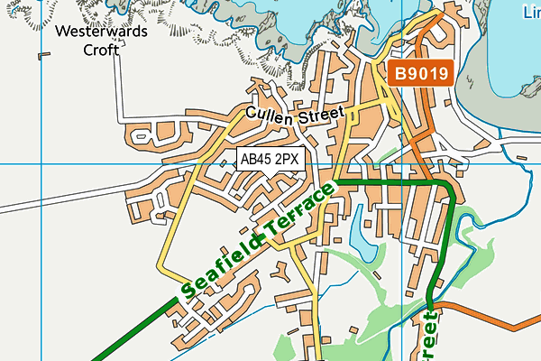 AB45 2PX map - OS VectorMap District (Ordnance Survey)