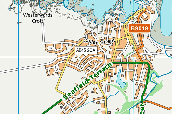 AB45 2QA map - OS VectorMap District (Ordnance Survey)