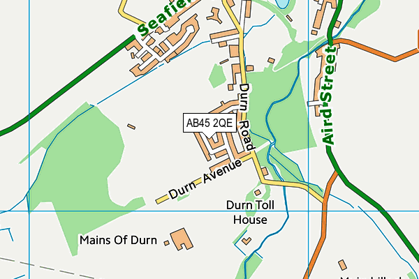 AB45 2QE map - OS VectorMap District (Ordnance Survey)