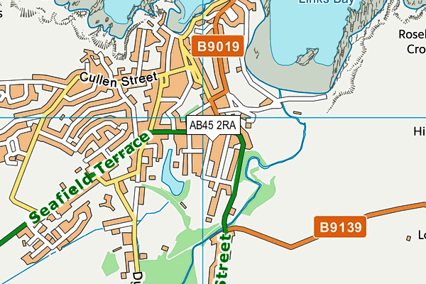 AB45 2RA map - OS VectorMap District (Ordnance Survey)