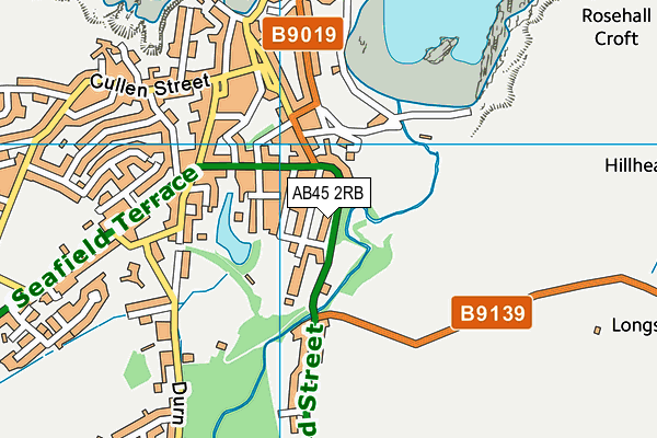AB45 2RB map - OS VectorMap District (Ordnance Survey)