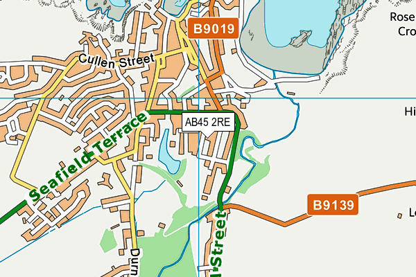 AB45 2RE map - OS VectorMap District (Ordnance Survey)