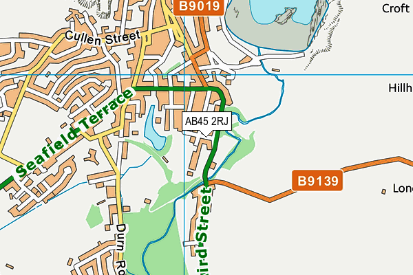 AB45 2RJ map - OS VectorMap District (Ordnance Survey)