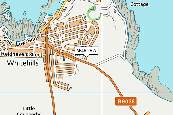 AB45 2RW map - OS VectorMap District (Ordnance Survey)