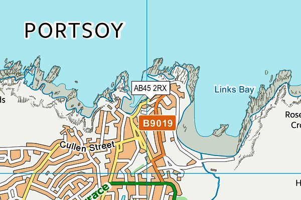 AB45 2RX map - OS VectorMap District (Ordnance Survey)