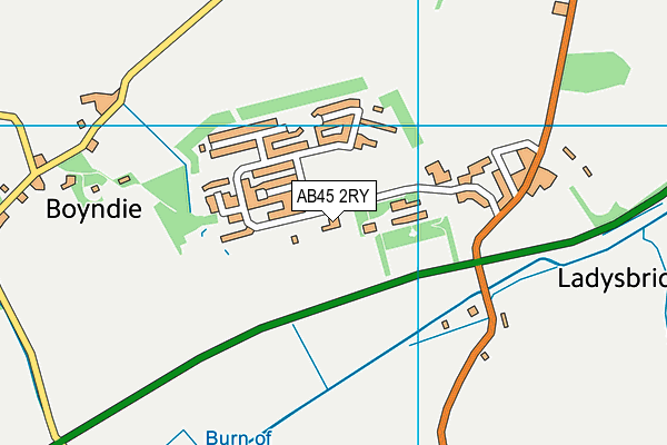 AB45 2RY map - OS VectorMap District (Ordnance Survey)