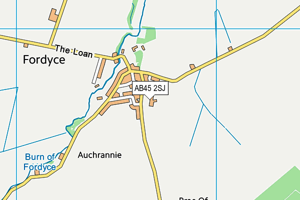 AB45 2SJ map - OS VectorMap District (Ordnance Survey)