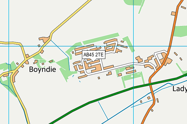 AB45 2TE map - OS VectorMap District (Ordnance Survey)