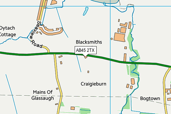 AB45 2TX map - OS VectorMap District (Ordnance Survey)