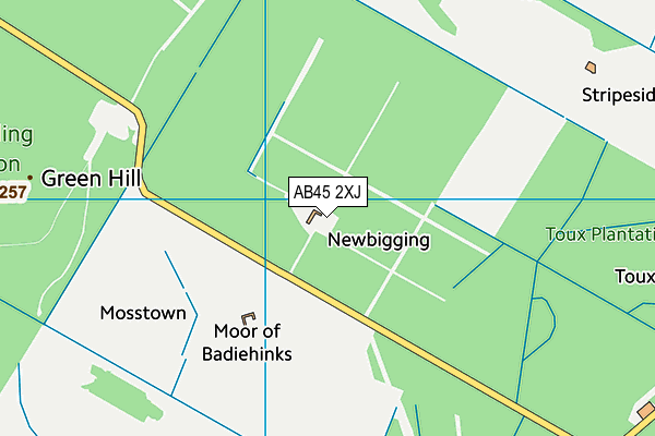 AB45 2XJ map - OS VectorMap District (Ordnance Survey)